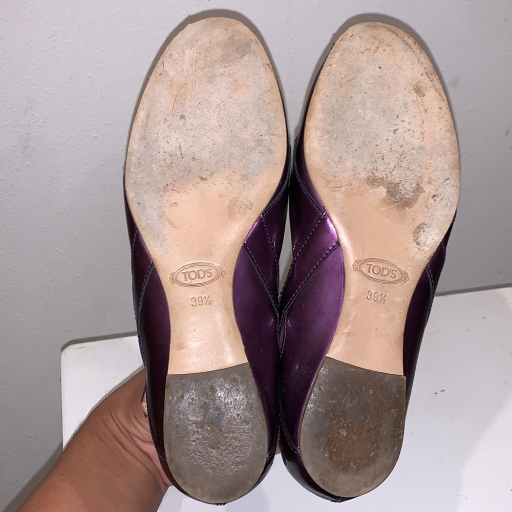 Tod's Purple Flats with Ankle Strap 9.5 - Picture 5 of 8